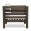 Fauteuil club en bois avec housses de siège bloquantes, structure stable et moderne