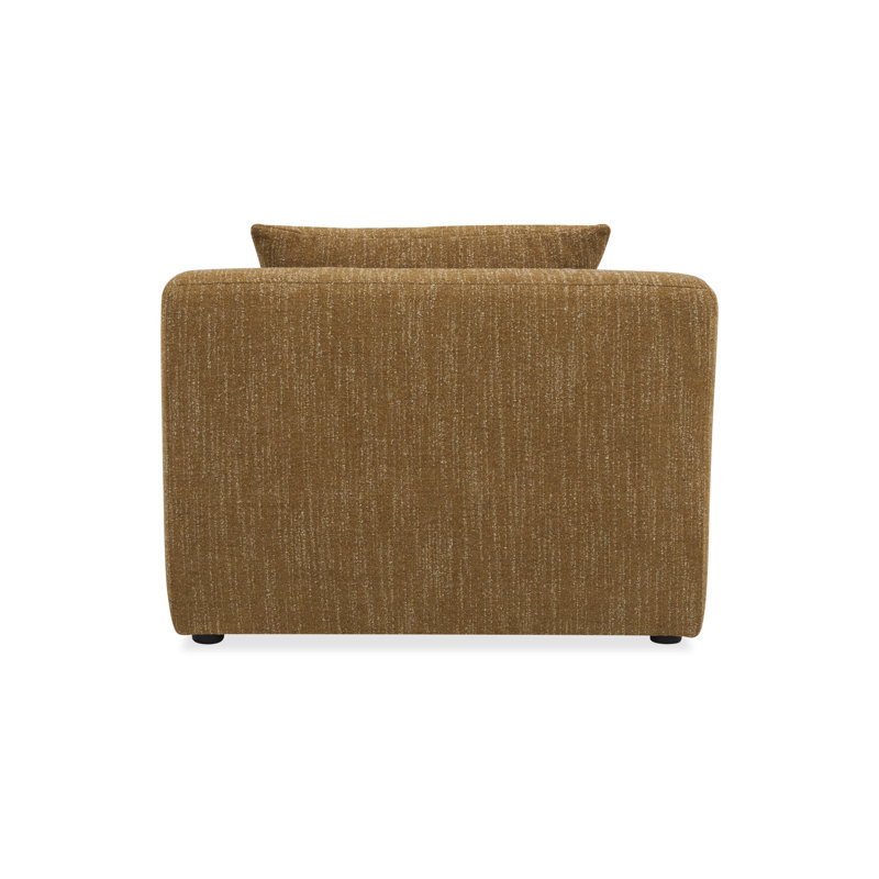Donia Upholstered Slipper Chair, Amber Glow Mustard Tweed