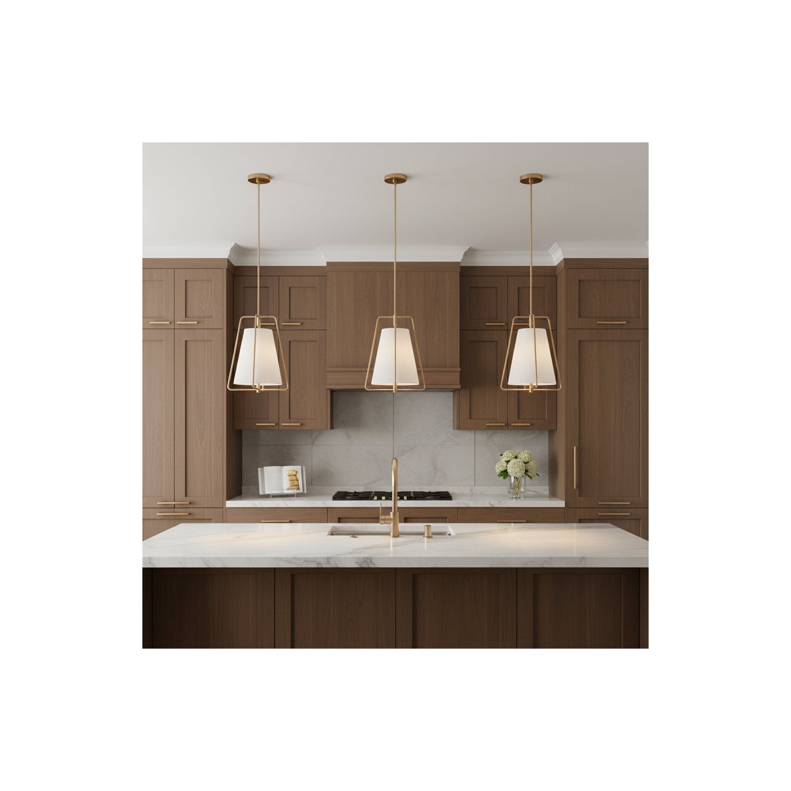 Single Light Dimmable Pendant, Satin Brass