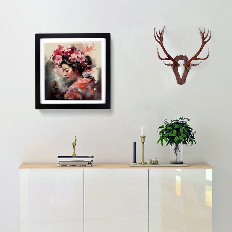 Single Picture Frame Print on Wood, Black
