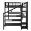 Lit mezzanine avec bureau en L et port USB, armoire et tablette réglable et DEL