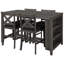 Ensemble de 5 tables de bar en bois à hauteur de comptoir avec 4 chaises, gris-99821609-99821608