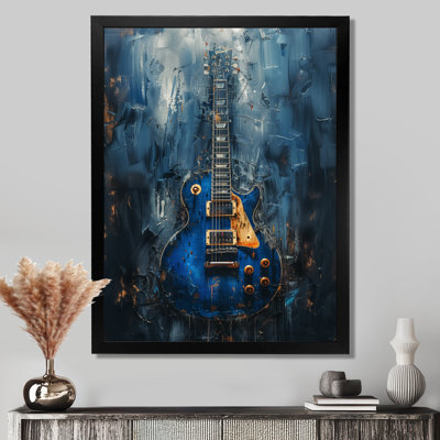 Blue Guitar Goddess Portrait - Music Jazz Wall Decor