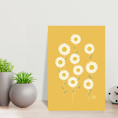 Contemporary Art Abstract Contemporary Daisy Nature Flower Wall Art by Aia Ueno - Wrapped Canvas Print