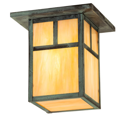 9" Square Hyde Park "T" Mission Flushmount