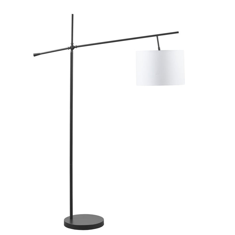 Lampe sur pied arquée réglable avec abat-jour tambour Orren Ellis Toby