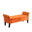 Banc 51,5 po en velours orange avec accoudoirs avec rangement pour chaussures - hauteur et style-1554565476