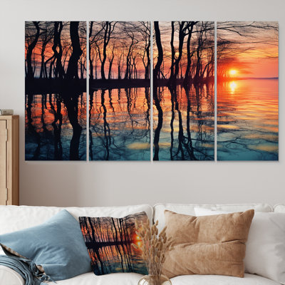 Castleberry - Coucher de soleil, art mural 4 pièces