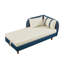 Canapé de rangement 65 po en polyuréthane bleu marine et beige-399581400