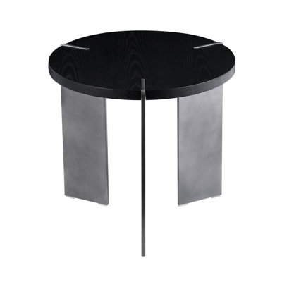 Table basse en bois de chêne noir et pieds en métal