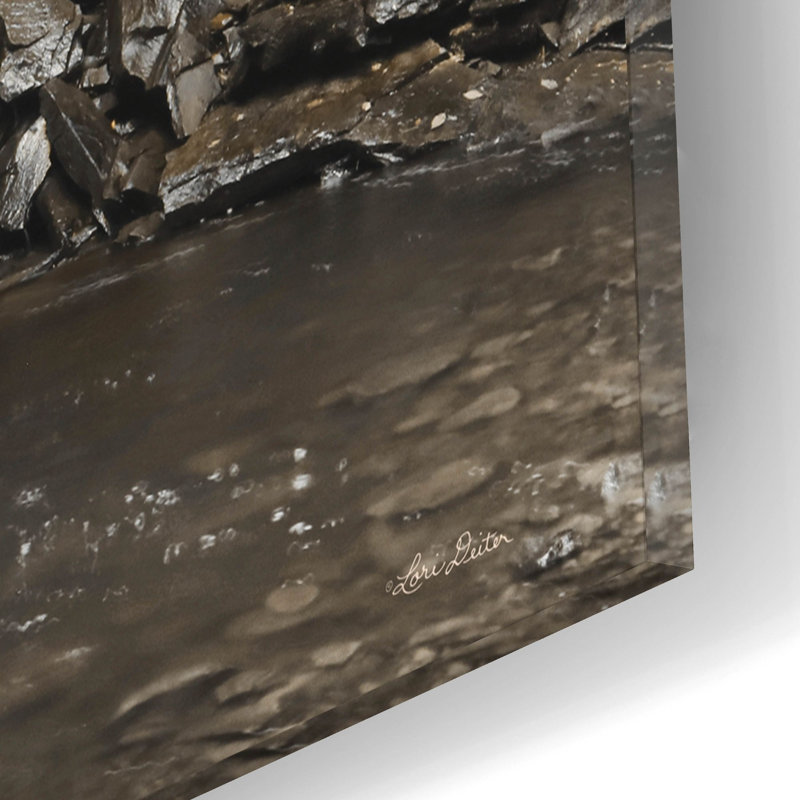«Golden Waterfall 1» par Lori Deiter, art mural en verre acrylique