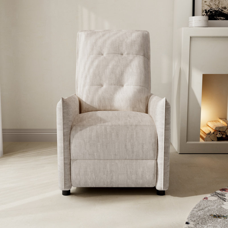 Fauteuils inclinables modernes en chenille, structure en métal robuste, style maison relaxante