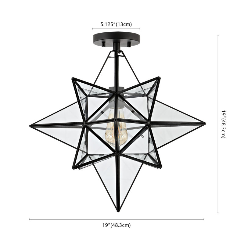 Chandesh Semi Flush Mount, Black
