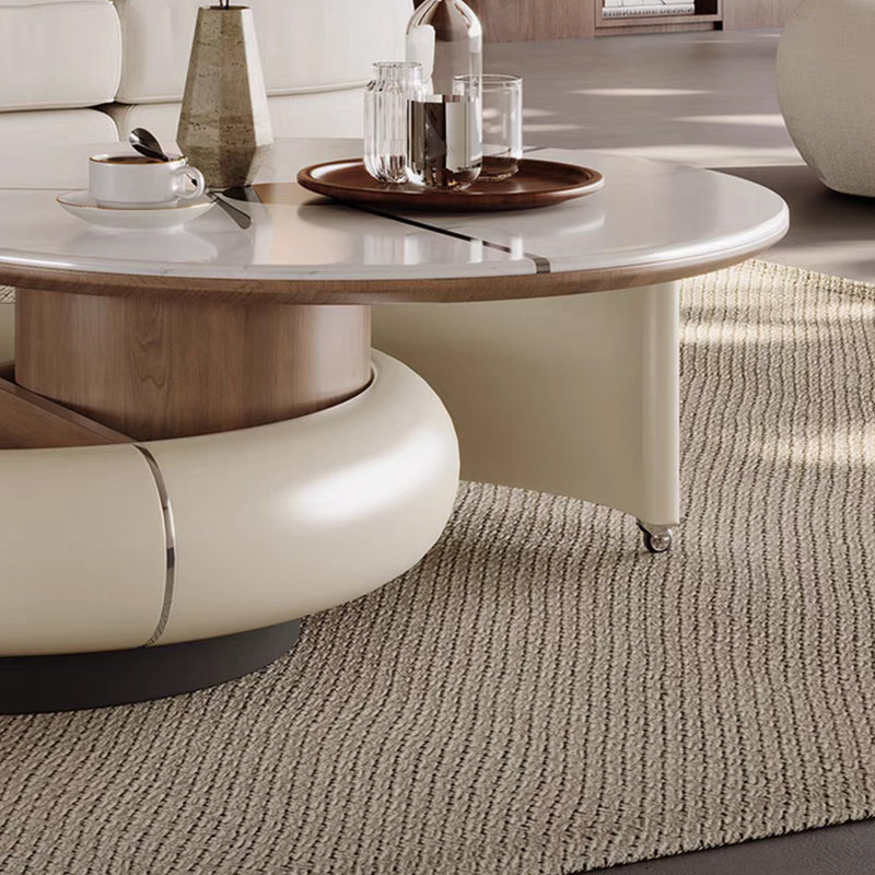Cream style creative minimalist rotating end table