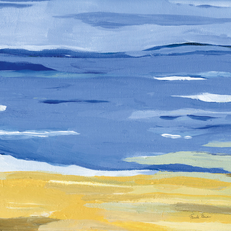 Coastal Abstract by Farida Zaman - Wrapped Canvas Painting, 51cm H x 51cm W