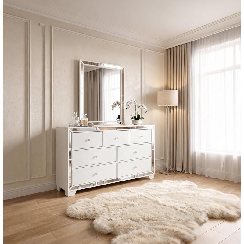 Commode double 7 tiroirs avec miroir Fazeley