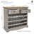 Daejohn 34.5" H Solid Pine 28-Bottle Wine Rack Table Cabinet with 2 Drawers
