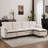 This Three-Seater Cloud-Style L-Shaped Modular Sofa In Black And White Is Made Of Soft Chenille Fabric With Comfy Cushions And Back Pillows. It Comes With An Ottoman, Ideal For Living Rooms, Bedrooms And Apartments.-1857554703