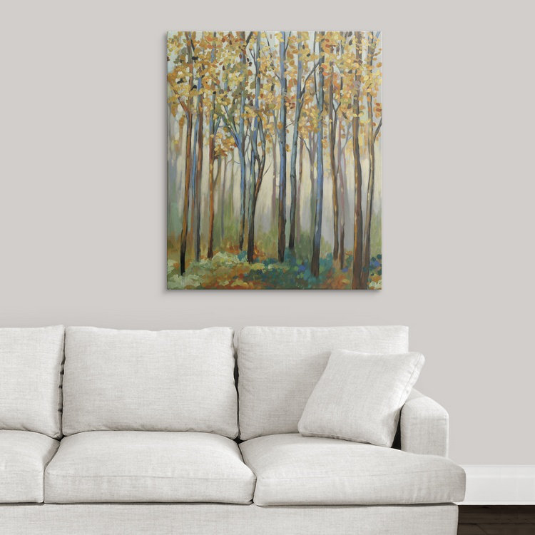 «Allison Pearce» par Anjelo Golden Leaves, H 48 po x l 40 po x P 1,5 po, Toile