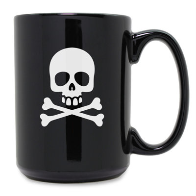 Tasse en céramique noire Skull & Crossbones