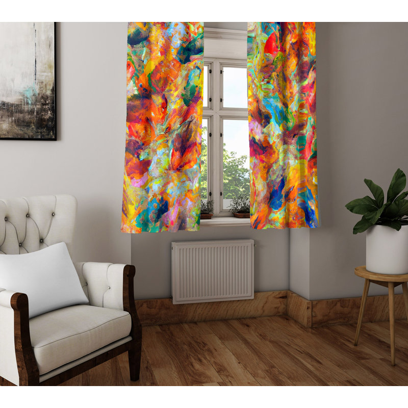 Paire de rideaux semi-transparents en polyester Dashan, L 20 po x L 61 po