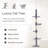 8.5' Adjustable Height Floor-to-Ceiling Vertical Cat Tree, 5 Level Cat Climbing Tower, Gray