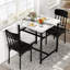 3-Piece Square Dining Table Set, Retro Farmhouse Style Small Kitchen Table And Chairs Set With MDF Table Top And Metal Frame, Space-Saving Bar Table Set For 2 With Wine Rack, For Small Space, Dining Room, Apartment-2071416865