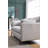 Lyra 59" White Brushed Fabric 2-Seater Sofa with Mirror-Polished Grey Metal Legs- 2 Throw Pillows