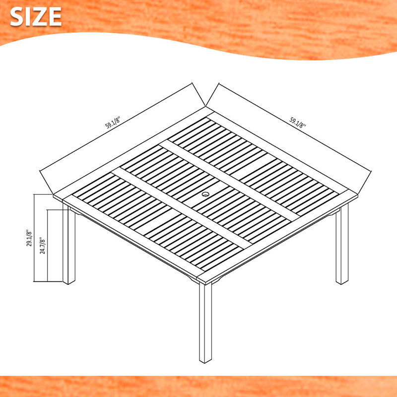 Anautica 8 - Person Patio Dining Set with Square Table, White
