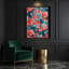 Aquarelle, art floral sur toile rouge 26-313665388