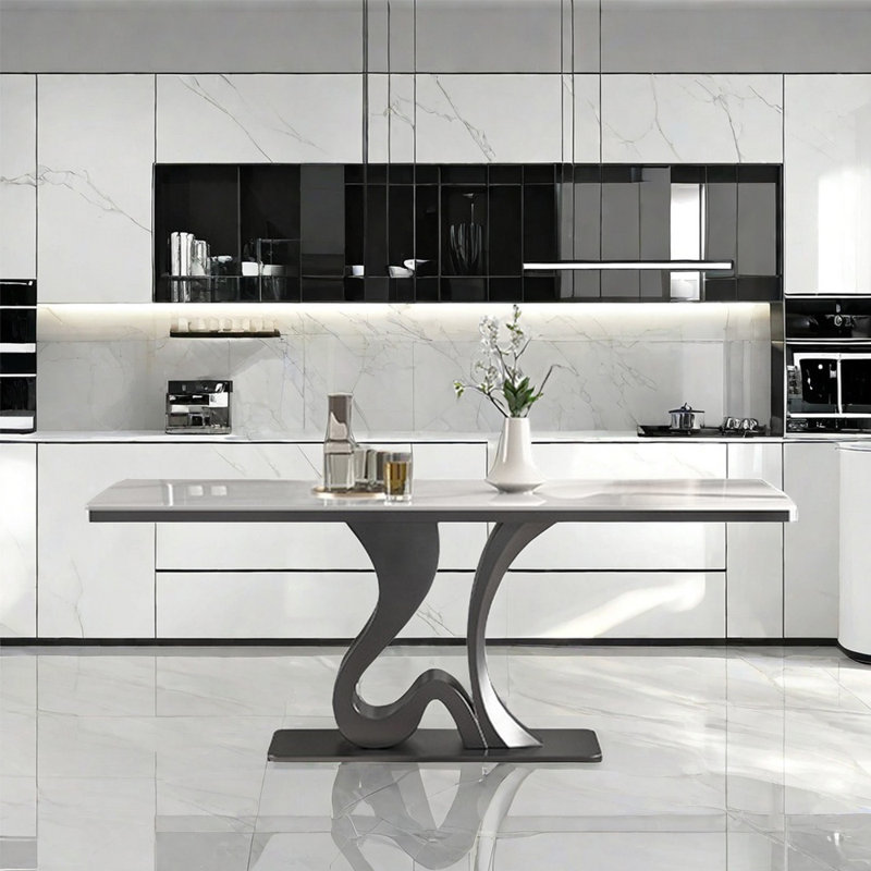 Simple light luxury rectangular dining table, 29.5'H x 70.9"L x 35.4"W