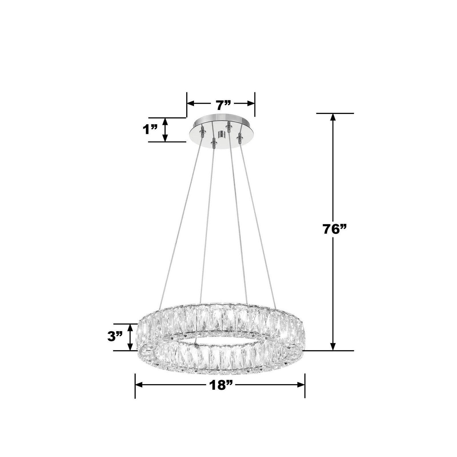 Adela Single - Light Dimmable Chandelier