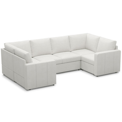 Seybert Velvet Chenille U Shaped Sofa Modular Sectional Sofa Living Room Corner Couch