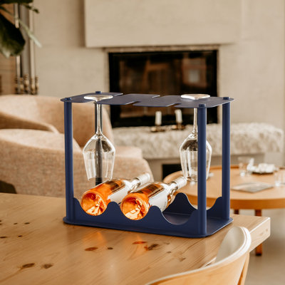 Metal Wine and Glass Rack