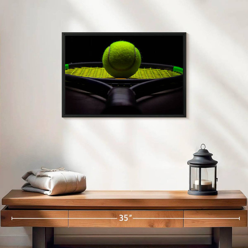 Modern Tennis, 19" X 13", Floating Frame Walnut