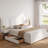 Modern Wide-Panel Upholstered Bed, Queen, White Velvet-324293340-324293341