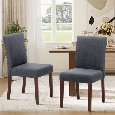 Ensemble de chaises de salle à manger rembourrées Oakridge, pieds en bois massif, siège en tissu respirant, coussin épais pour le confort, chaises d'appoint de style Parsons modernes pour la salle à manger
