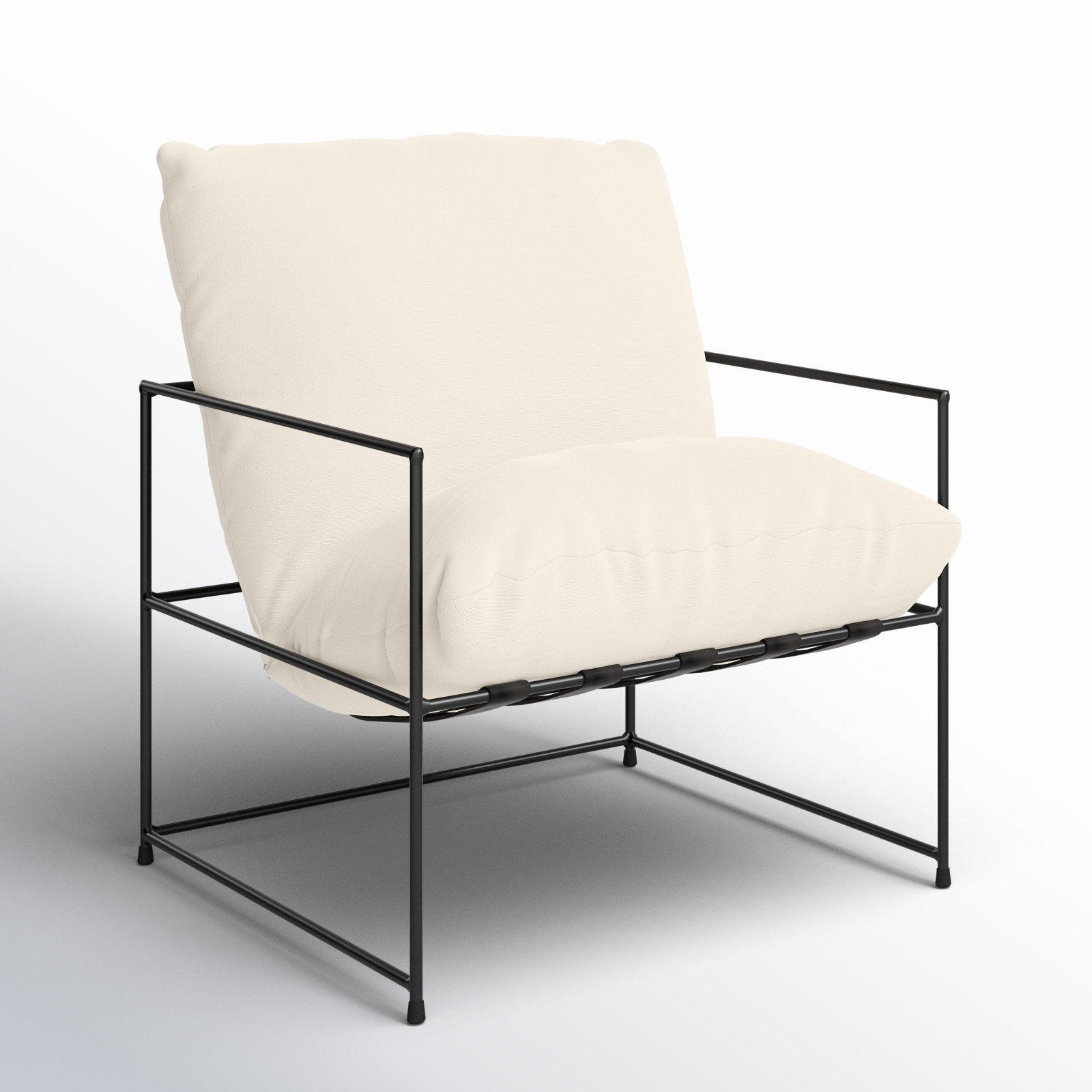 Danita Upholstered Armchair, Washed White Performance Canvas