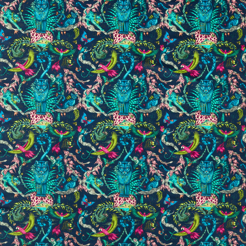 Bosque Dreams Velvet Fabric, Navy