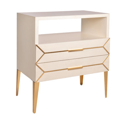 New York 2 - Drawer Solid Wood Nightstand