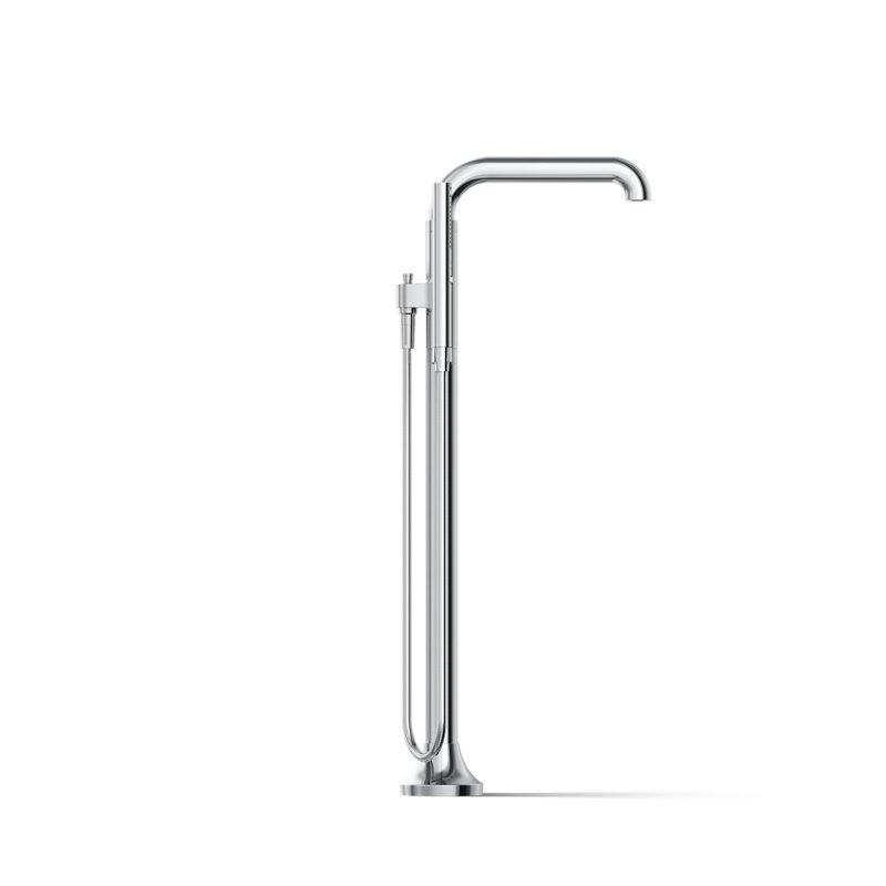 Tone Floor Mounted Clawfoot Tub Faucet, Polished Chrome