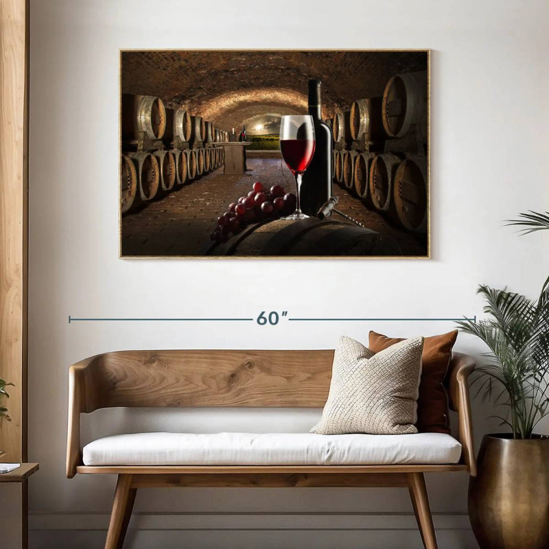 Winery, Cadre flottant en bois naturel, 46 po x 31 po