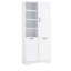 Armoire de rangement autoportante pour salle de bain avec portes et tiroirs - Panier à linge inclinable, tablettes réglables et ouvertes pour une organisation multi-espaces