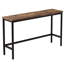 Extra Long Counter Height Dining Table Set with 3 Stools, Pub Kitchen Table with Footrest,Brown-118231028