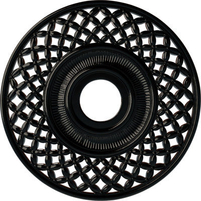 Médaillon de plafond Endurathane Robin, DO 22 1/4 po x P 4 3/4 po x P 1 1/4 po (convient aux auvents jusqu'à 6 1/4 po), finition perle noire peinte à la main