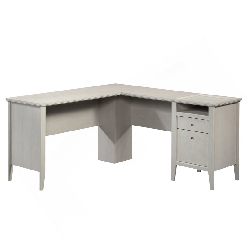 Bureau en L, finition blanche