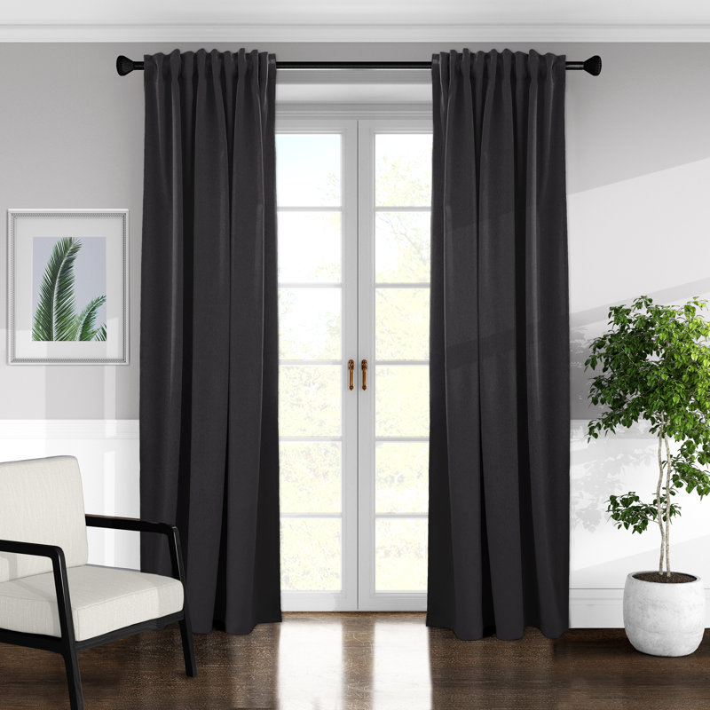 Panneau de rideau simple obscurcissant avec passe-tringle Alia, Gris anthracite, l 50 po x L 144 po