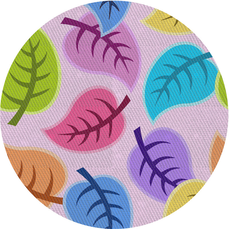 Tapis rose / vert / bleu Jorgie, Rond 7 pi