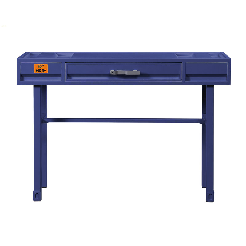 Bureau d'écriture bleu avec 1 tiroir, Bleu
