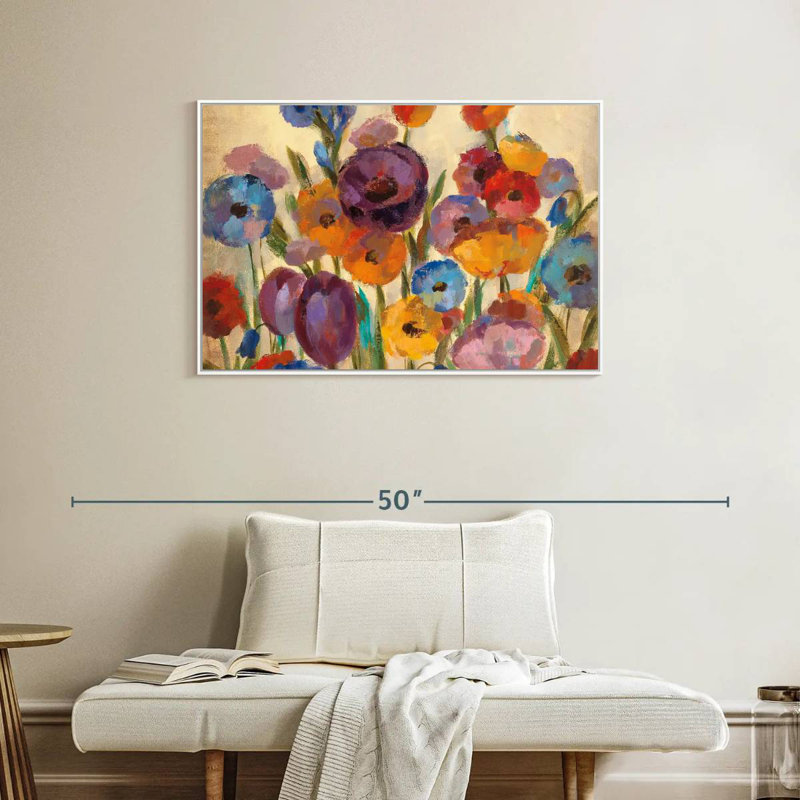 Garden Hues I, Cadre flottant blanc, 37 po x 25 po